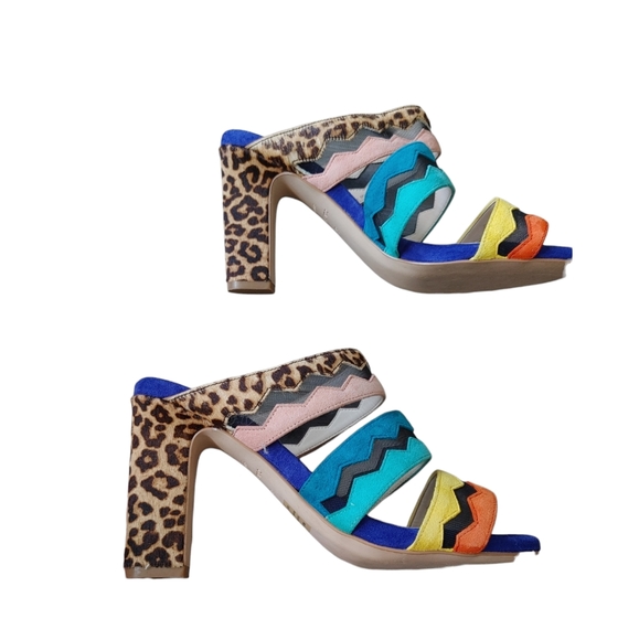 Cole Haan Emilia Real Fur Calf Hair Slip On Heels - Picture 9 of 14